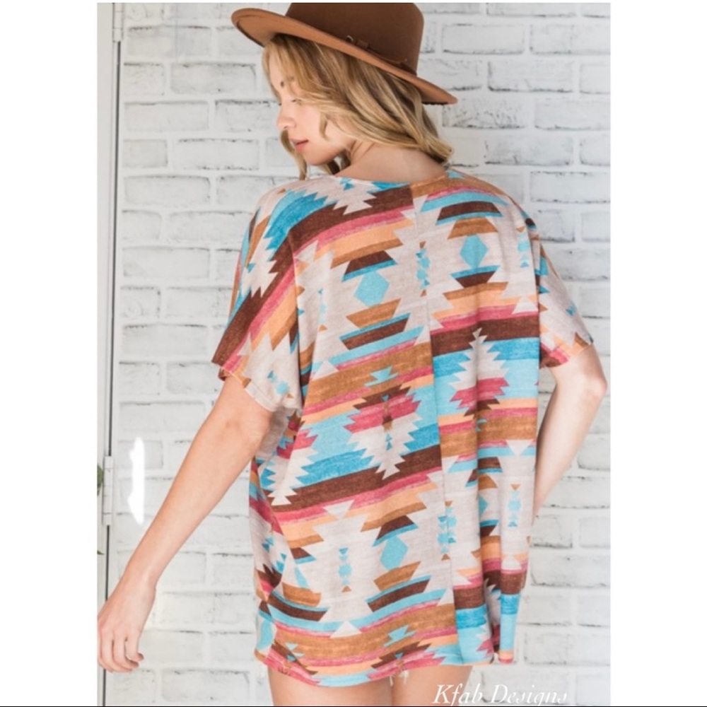 KFab Designs Multicolor Aztec Print Top - Picture 9 of 10